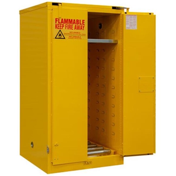 Durham Mfg Durham Manufacturing 1055SDSR-50 55 gal FM Approved Flammable Safety Self Close Storage Cabinet; Safety Yellow 1055SDSR-50 - main